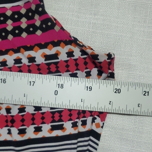 Calvin klein Sleeveless Pleated Blouse Striped Top XL Black White - Picture 8 of 9